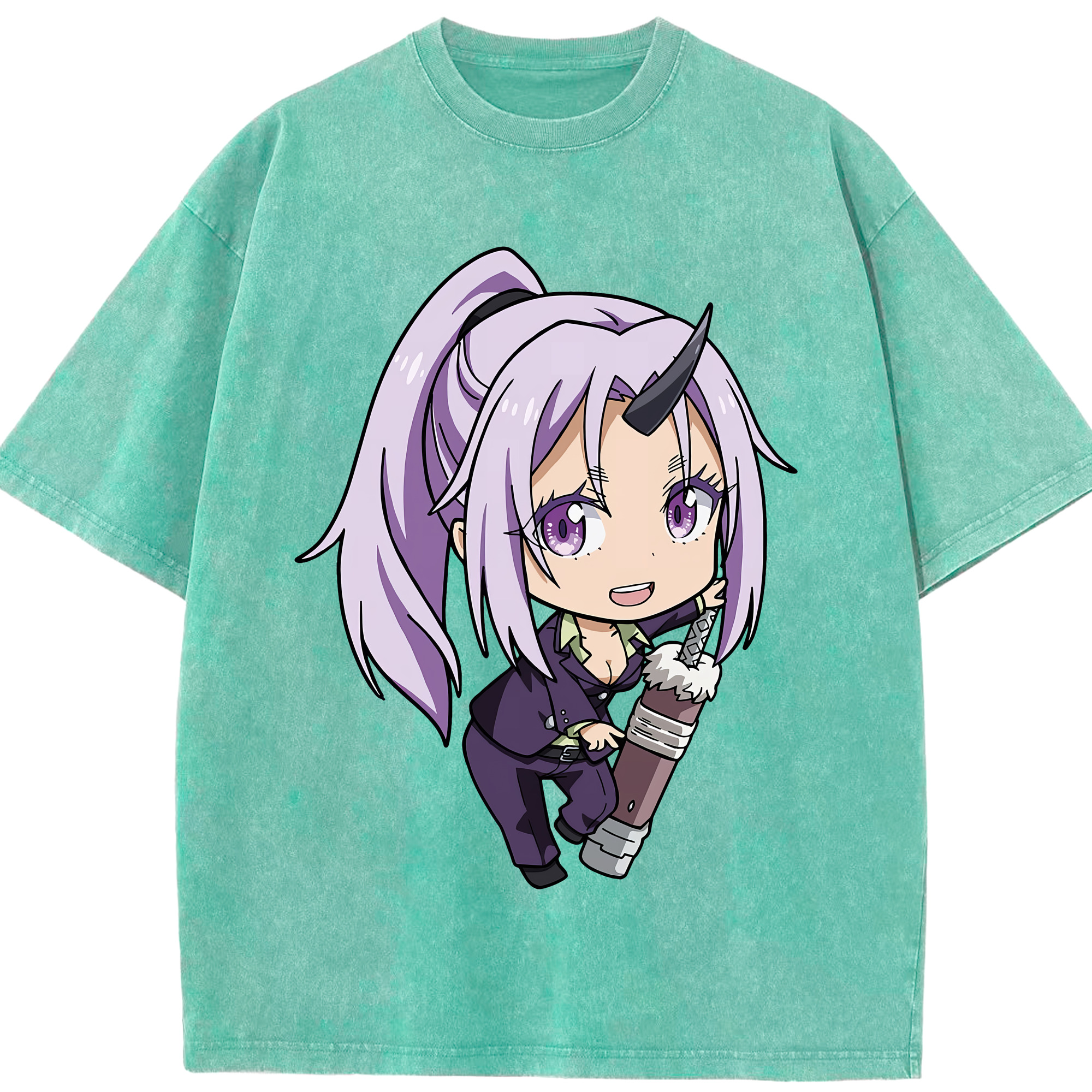 （画像用） 転スラ Regarding Reincarnated to Slime 綿100% ヴィンテージ風 半袖Tシャツ（フロントプリント）